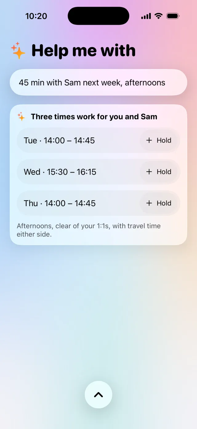 Help me with, answering: three times that work for you and Sam